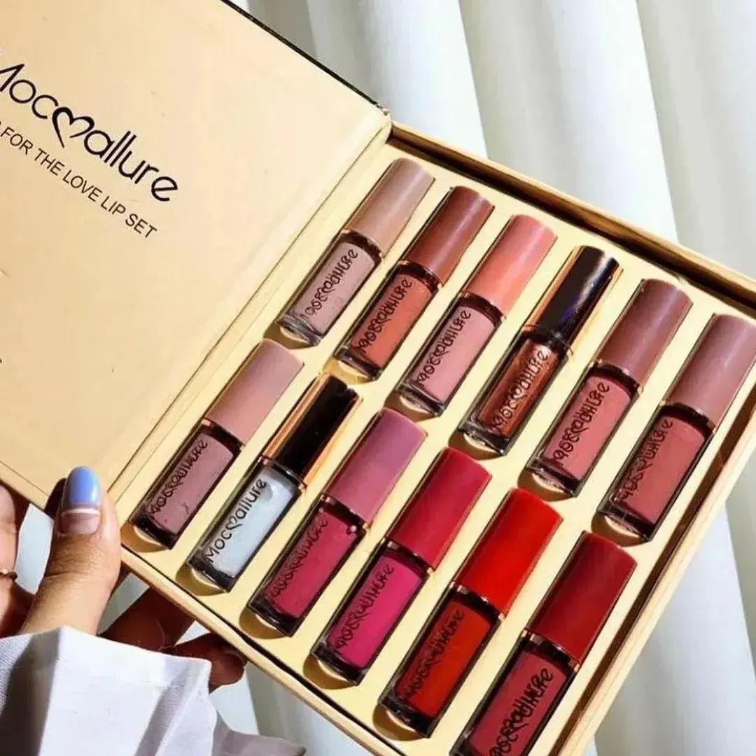 12 Pcs Matte Lip Gloss Set for Pakistani Women