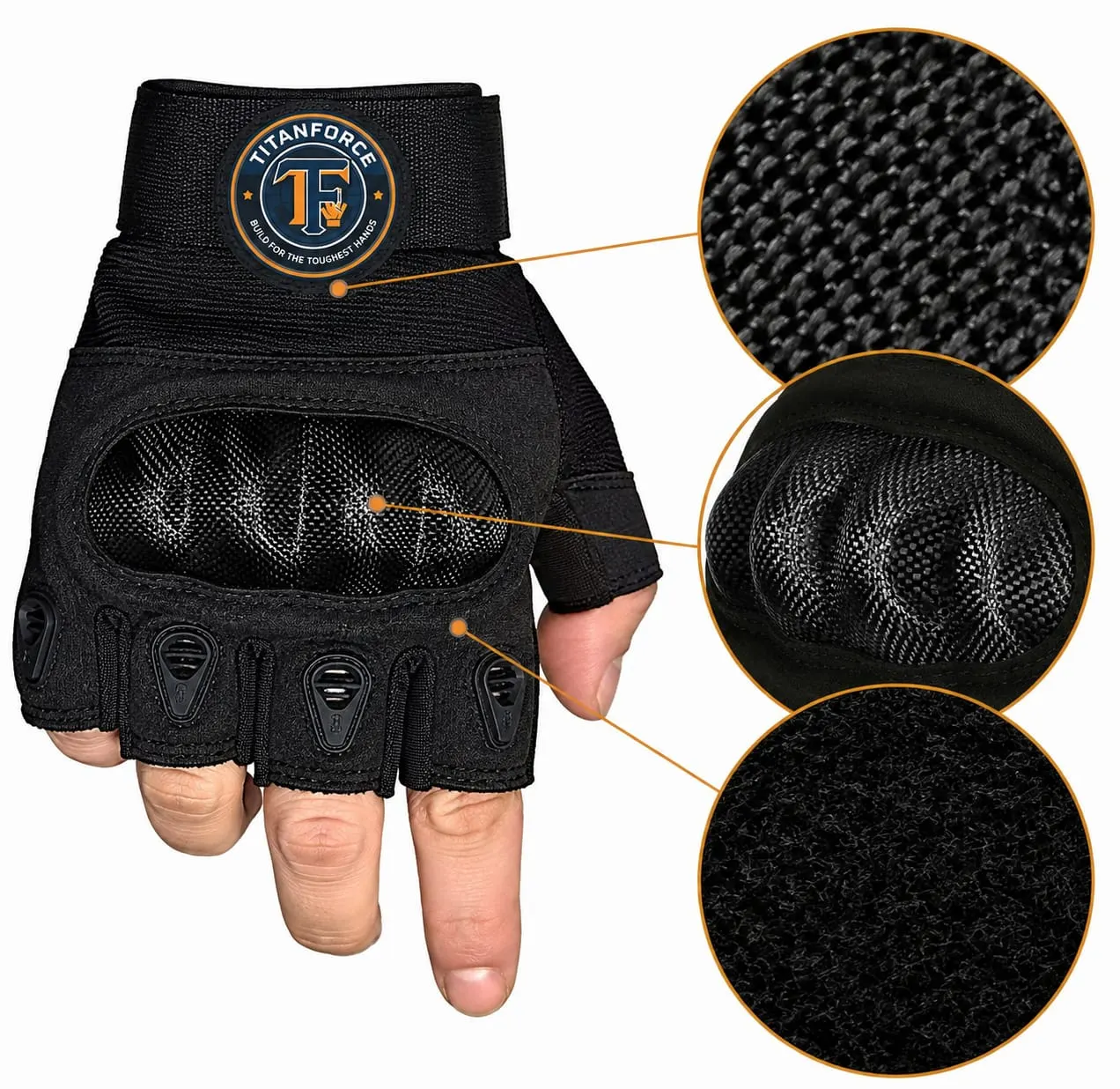 Half finger weightlifting, cycling and motorbike gloves